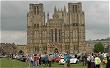 British Car Show on the Wells Cathedral Green, Wells, Somerset, England